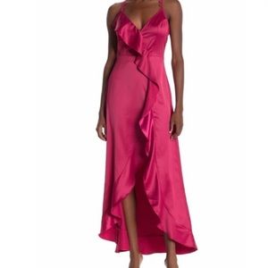 NWOT One One Six Harare Ruffle Maxi Dress in Pink